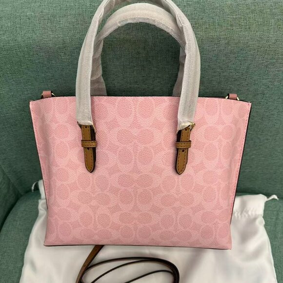 NWT Coach Mollie Tote Bag 25 In Signature Powder Pink CER24 - Picture 2 of 8